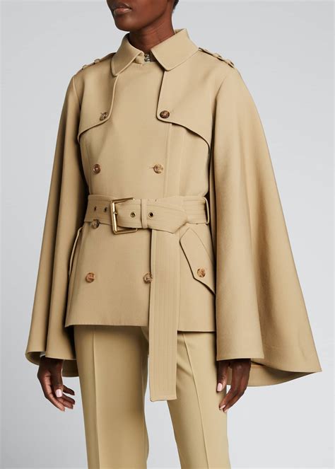 michael michael kors trench belted cape|Textured Crepe Belted Trench Coat .